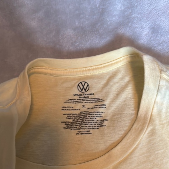 Yellow Short Sleeve Volkswagen Scoop Bottom Tee. - Picture 2 of 3
